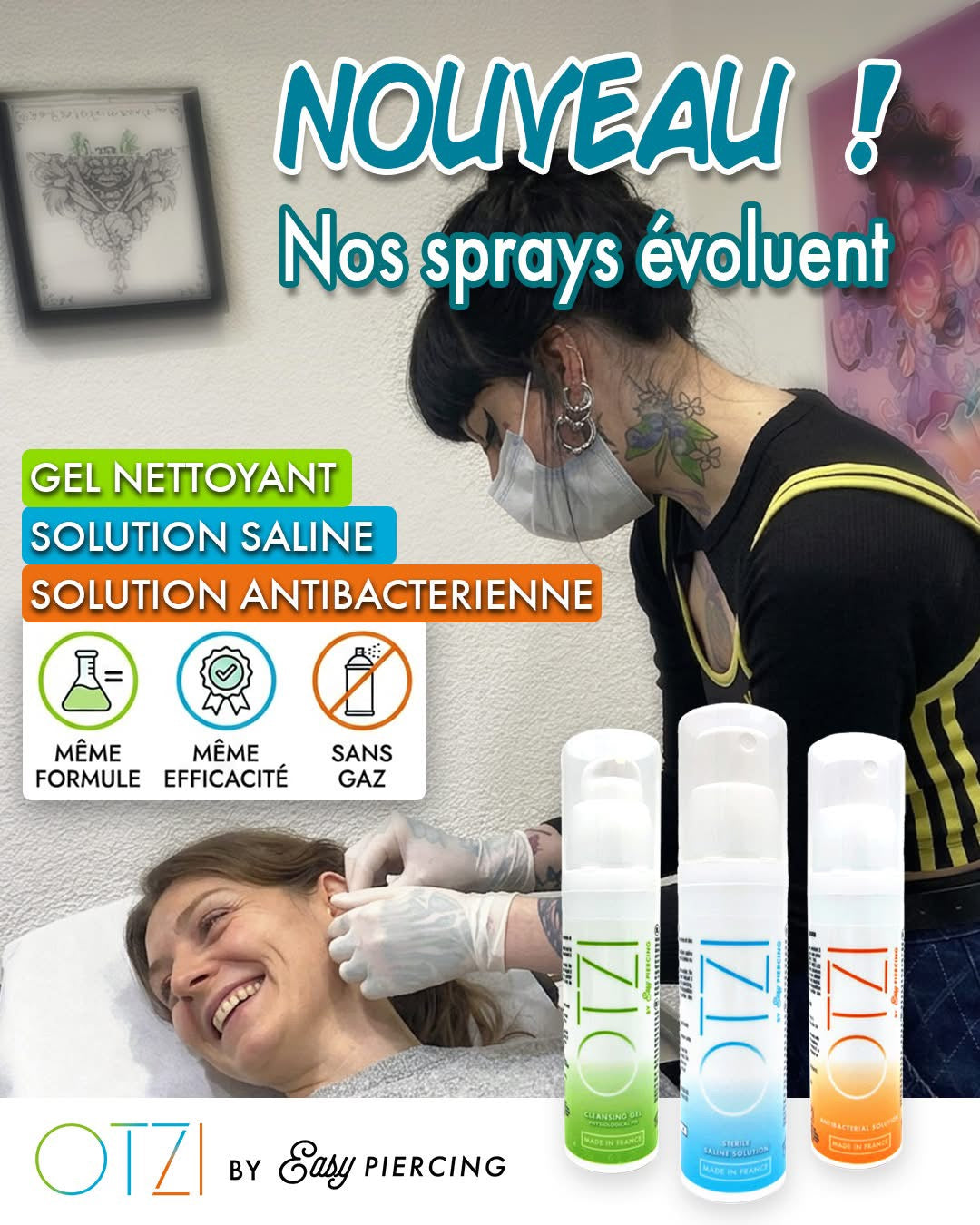 OTZI Piercing DUO PACK Saline Solution + Antibacterial Solution