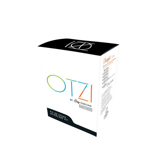 OTZI Piercing KIT : 3 Sprays (Foam/Saline/Antibac) + box of OTZI 20 sterile swabs