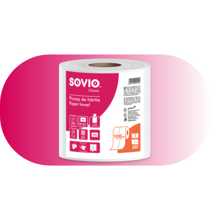 SOVIO Paper towel roll - 100m - 500 sheets